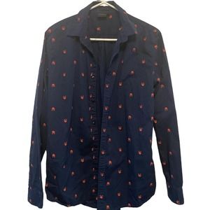 Long sleeve printed button down